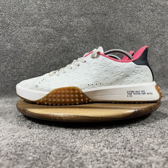G/Fore G.112 Men\'s Size 12 White Pink Embossed Skull & Tees Golf Shoes Used main image 16